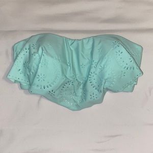 Pastel blue bandeau bikini top